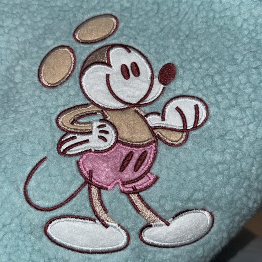 Disney Resort Exclusive NWT Mickey Mouse  Aqua Blue Sherpa Button up Jacket 3XL - Picture 8 of 8